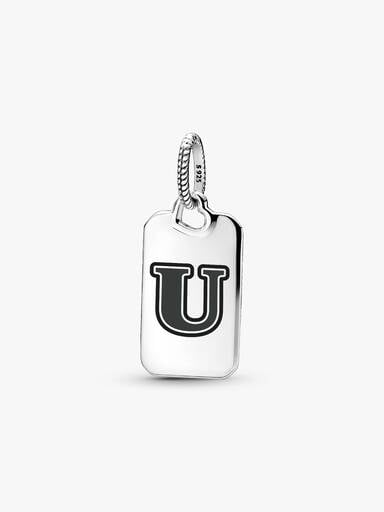 Letter U Rectangle Pendant