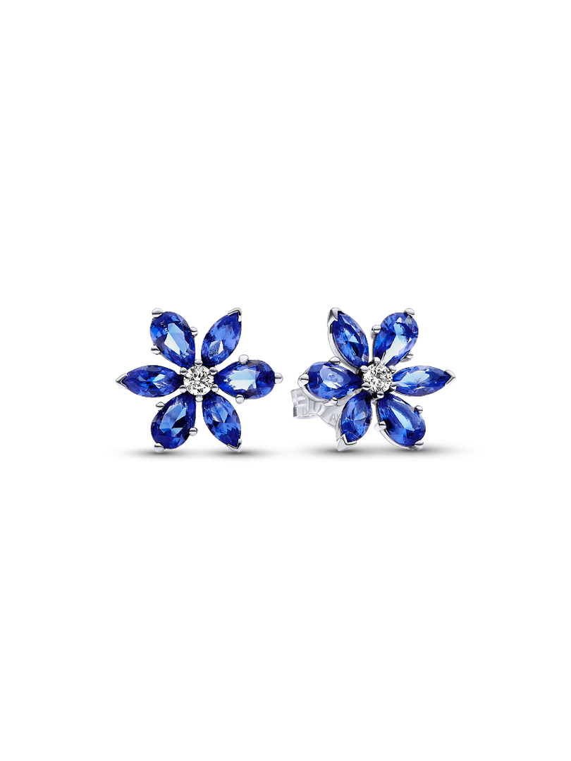 Sparkling Blue Herbarium Cluster Stud Earrings