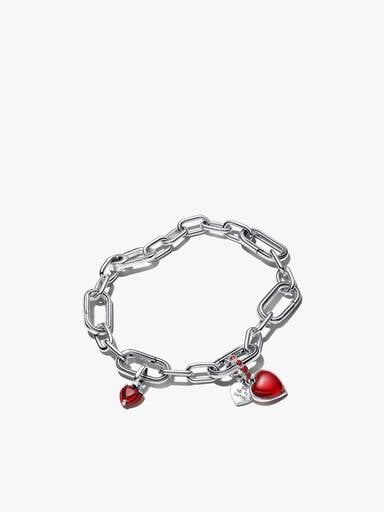 Red Heart Charm Bracelet Set