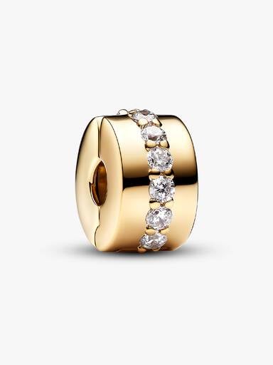 Clear Sparkling Row Clip Charm