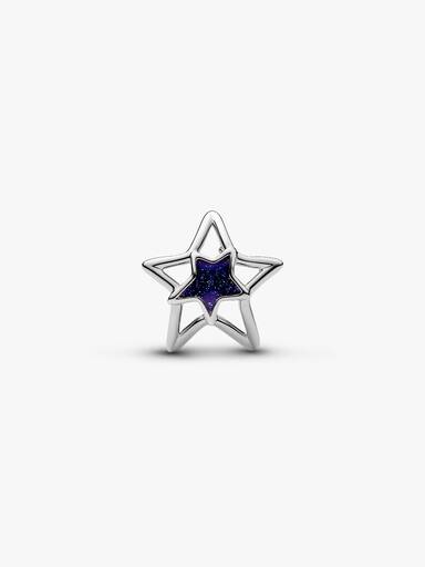 Star Openwork Charm, Platinum Plated