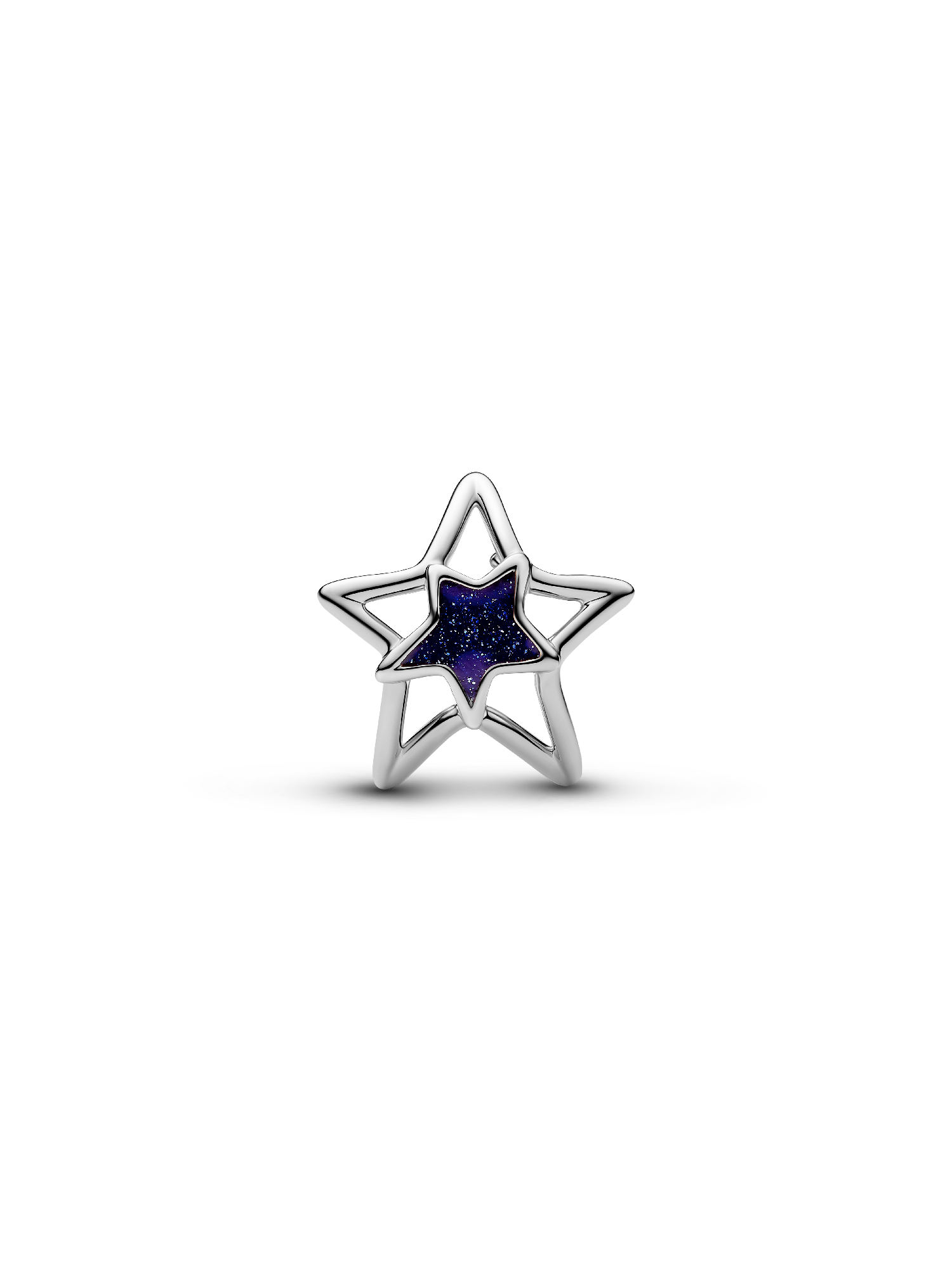 Star Openwork Charm, Platinum Plated