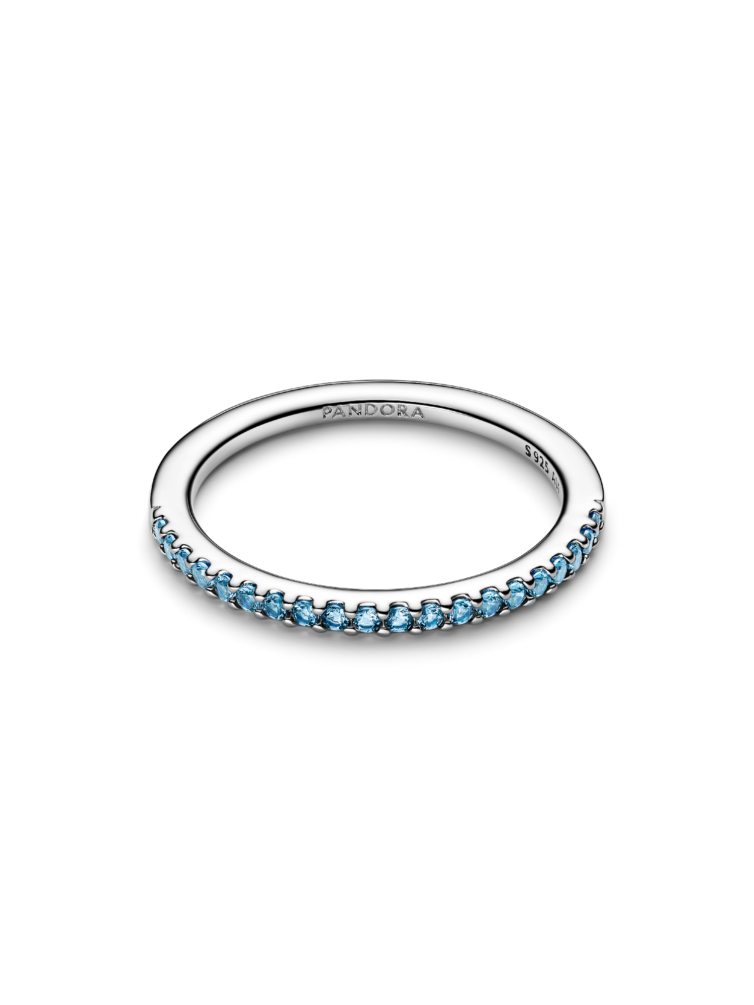 Sparkling Aquamarine Half-Eternity Band Ring