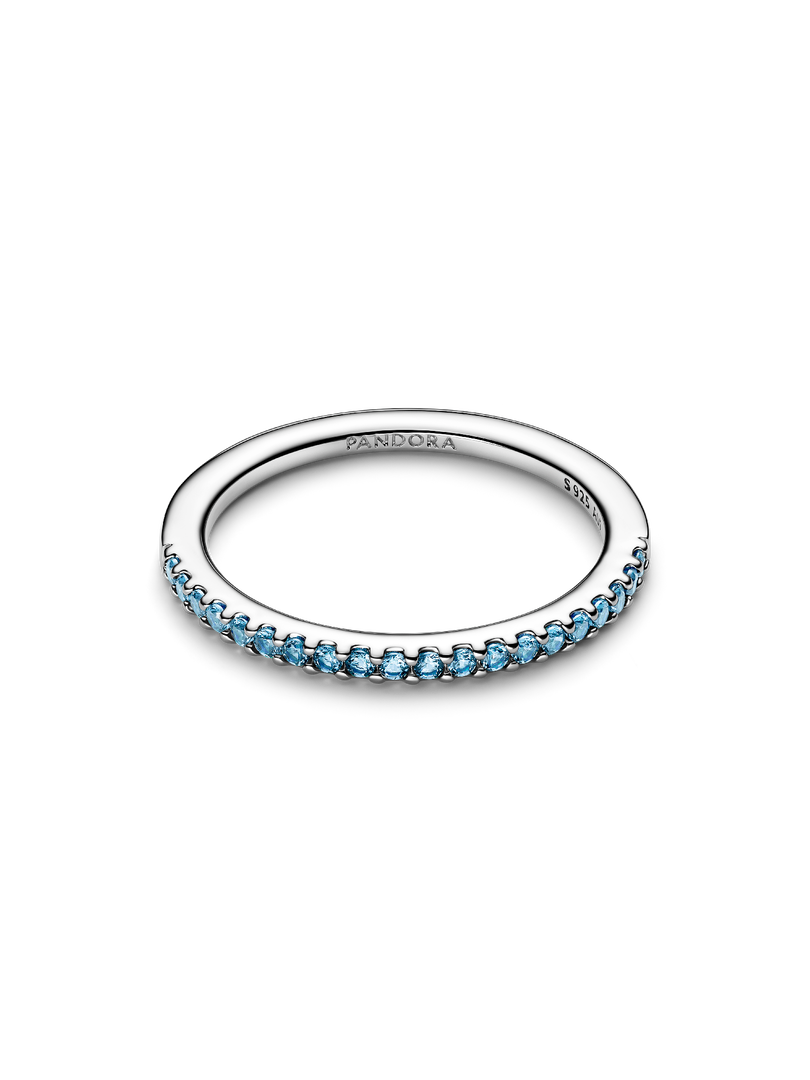Sparkling Aquamarine Half-Eternity Band Ring