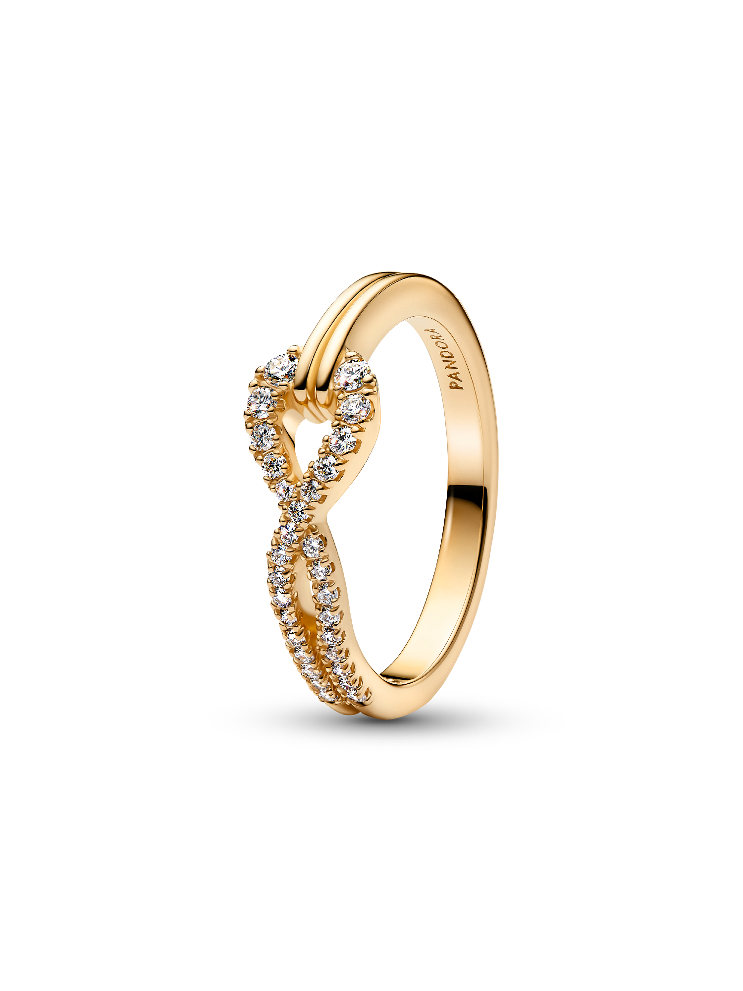 Bague à double rangée pavée de diamants cultivés en laboratoire Pandora Infinite