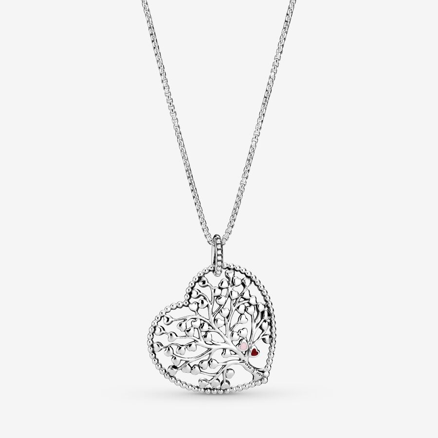 FINAL SALE - Family Tree Heart Pendant Necklace image number 0