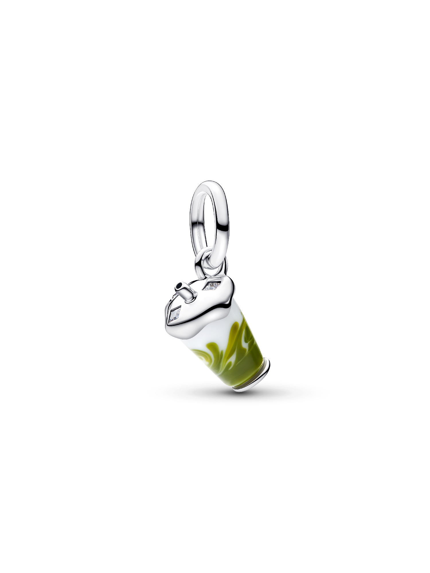 Iced Matcha Latte Murano Glass Dangle Charm