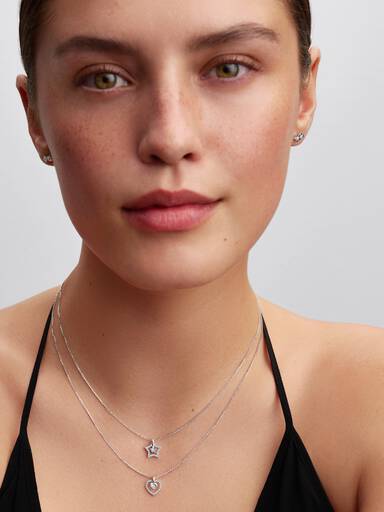 Pandora Talisman Sterling Silver Lab-Grown Diamond Heart Pendant Necklace