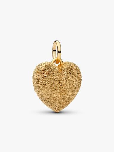 Charm-pendentif Cœur bombé texturé