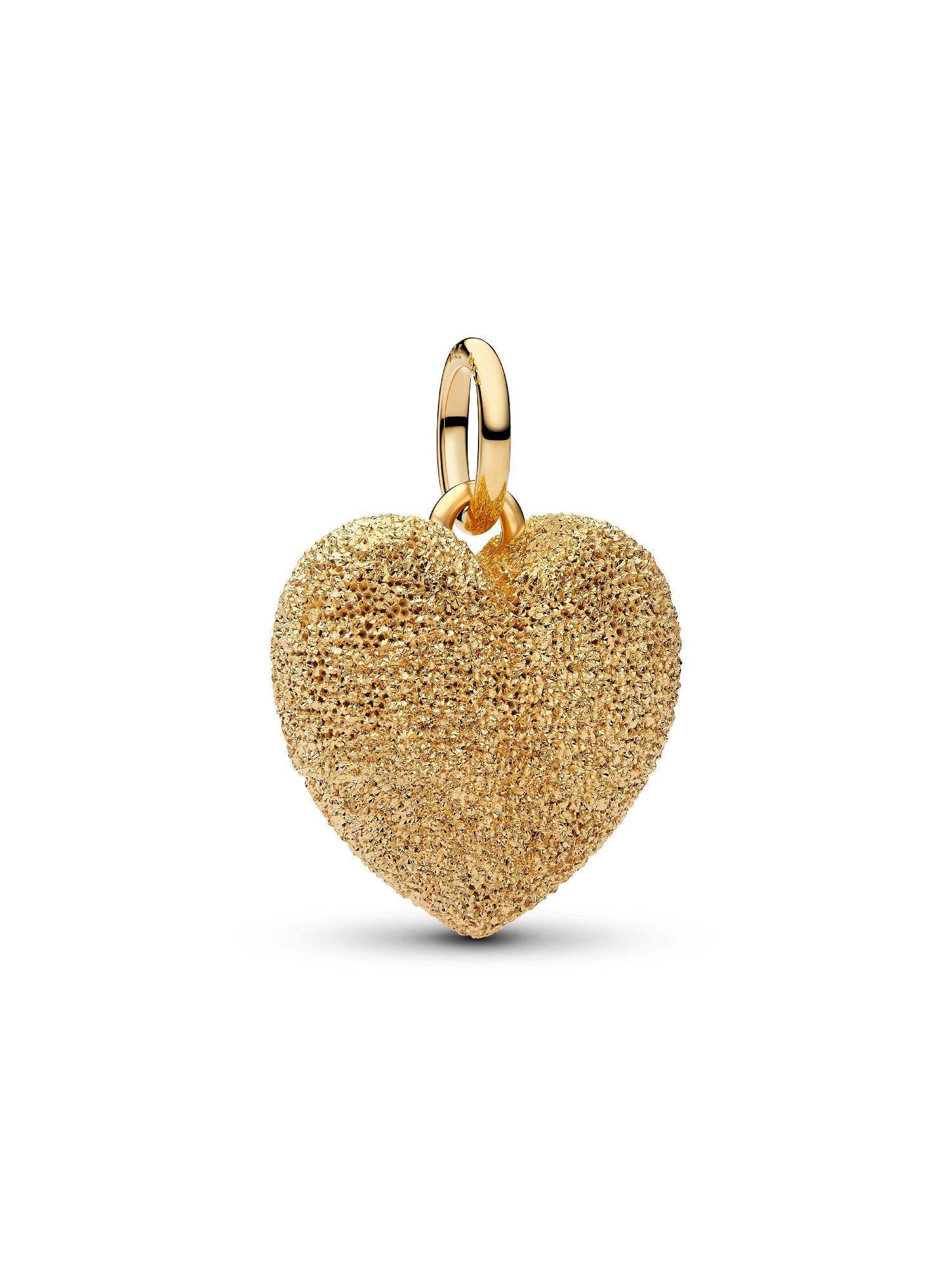 Textured Puffy Heart Dangle Charm