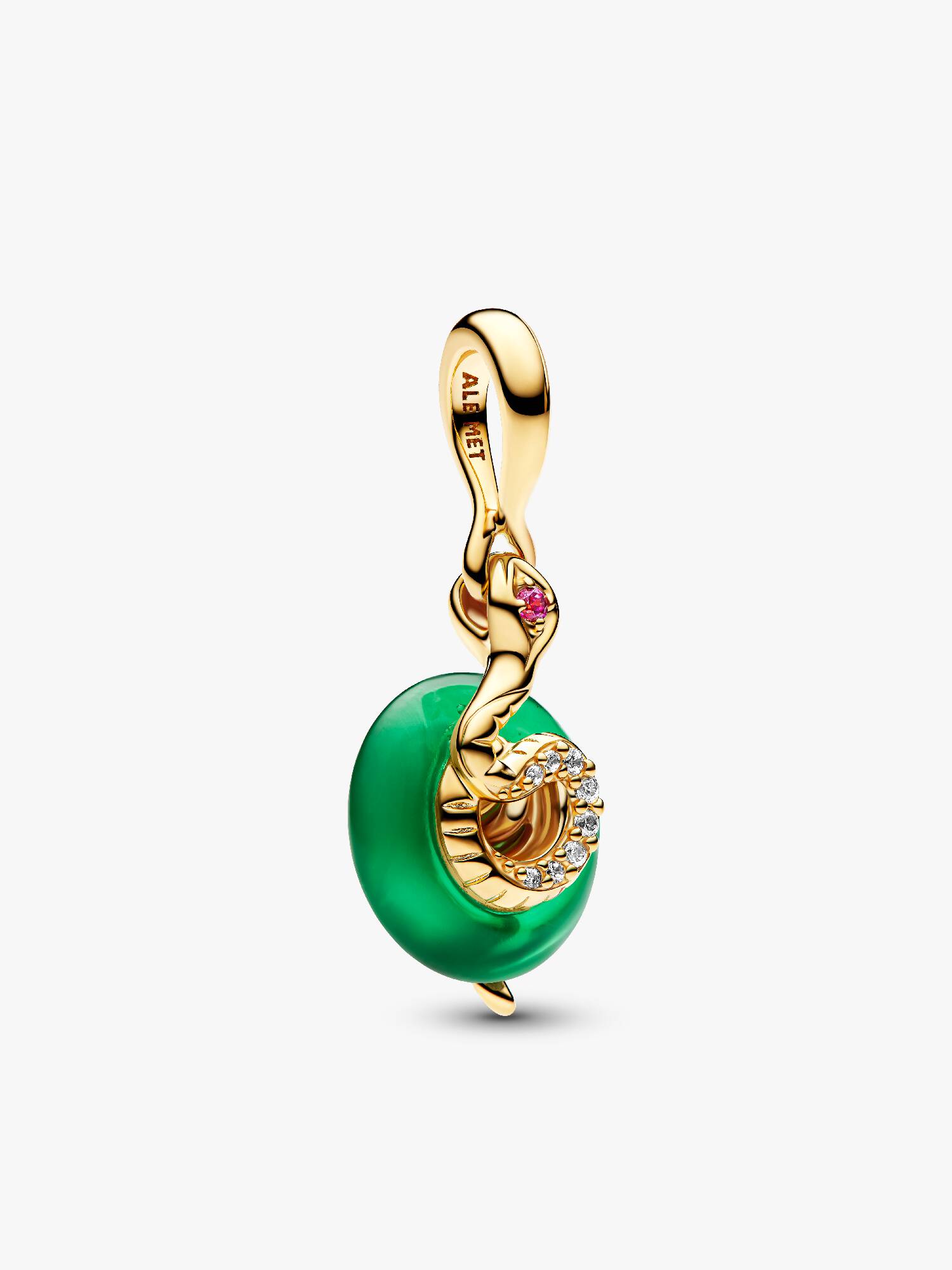 Charm-pendentif Serpent en verre de Murano vert
