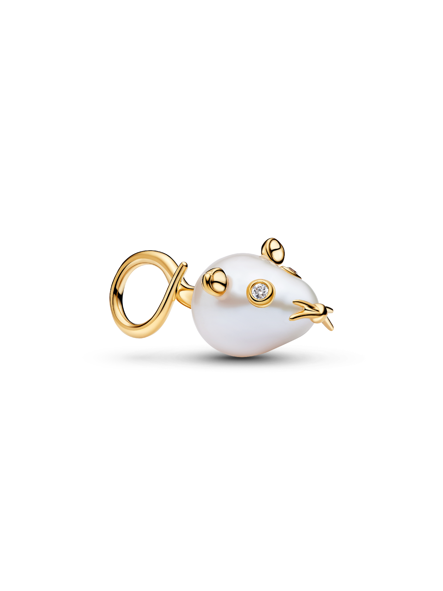 Treated Freshwater Cultured Baroque Pearl Mouse Dangle Charm