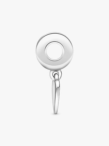 Heart silver dangle with clear cubic zirconia