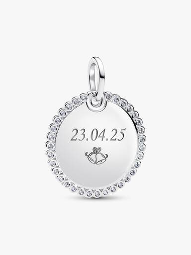 Pendentif étiquette ronde à graver