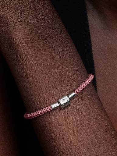 Bracelet Cordon rose scintillant