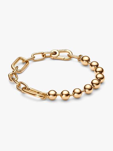 Metal Bead & Link Chain Bracelet