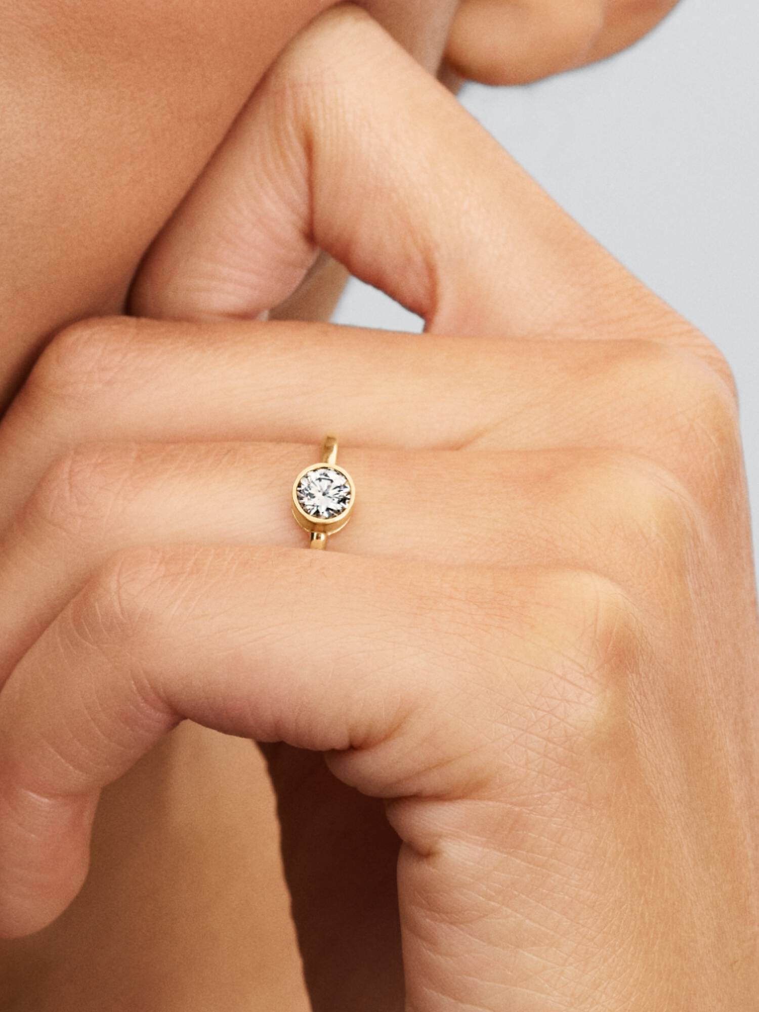 Bague à diamant cultivé en laboratoire à serti clos Pandora Era