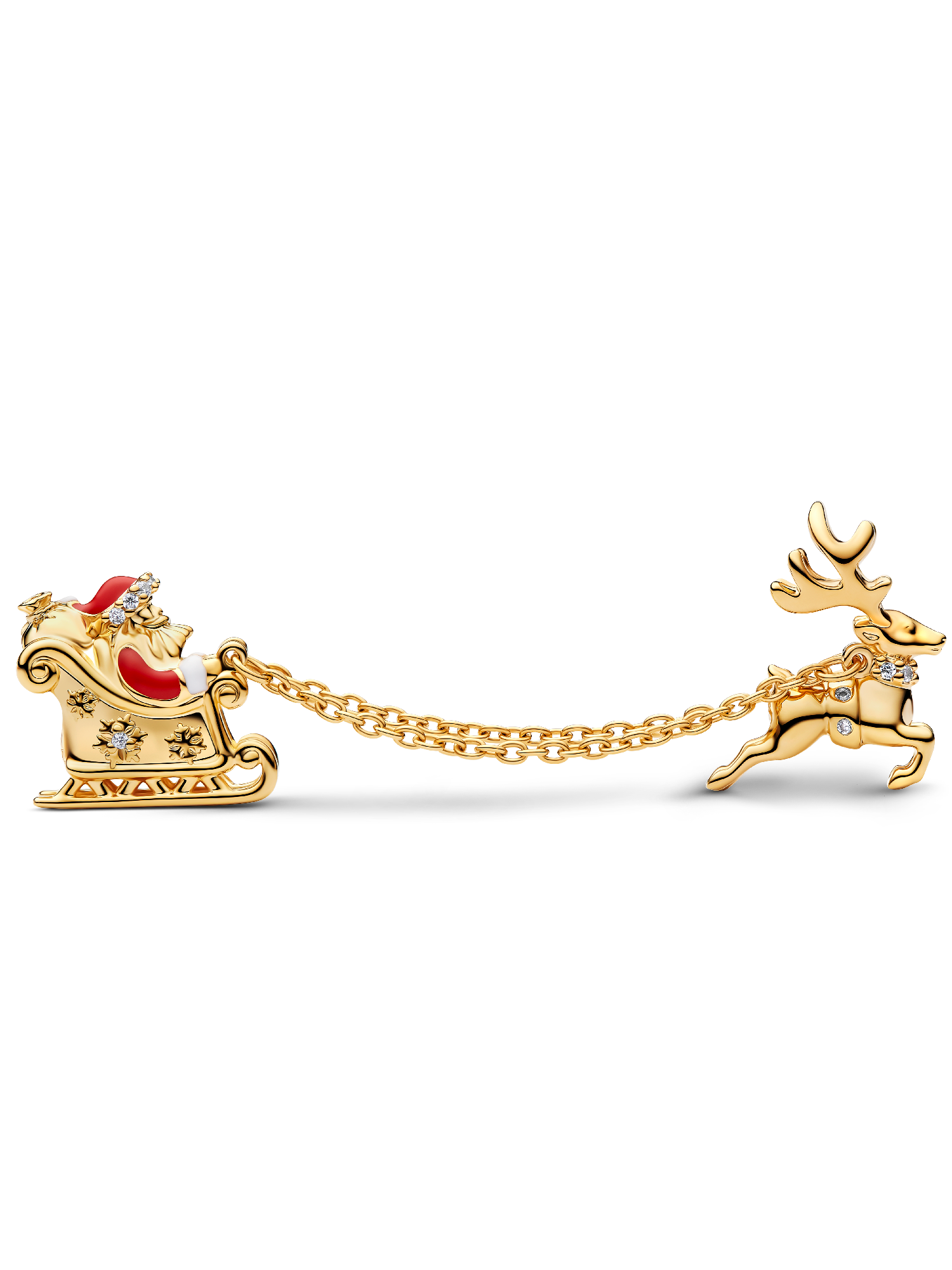 Santa Sleigh Double Charm