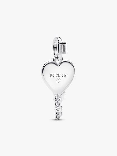 Pendentif Clé en forme de cœur gravable