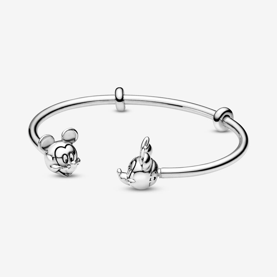 VENTE FINALE - Bracelet rigide ouvert Pandora Moments Mickey Mouse et Minnie Mouse de Disney image number 0