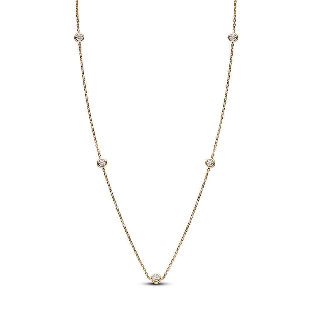Pandora Era Bezel Lab-grown Diamond Station Necklace 0.50 carat tw 14k Gold