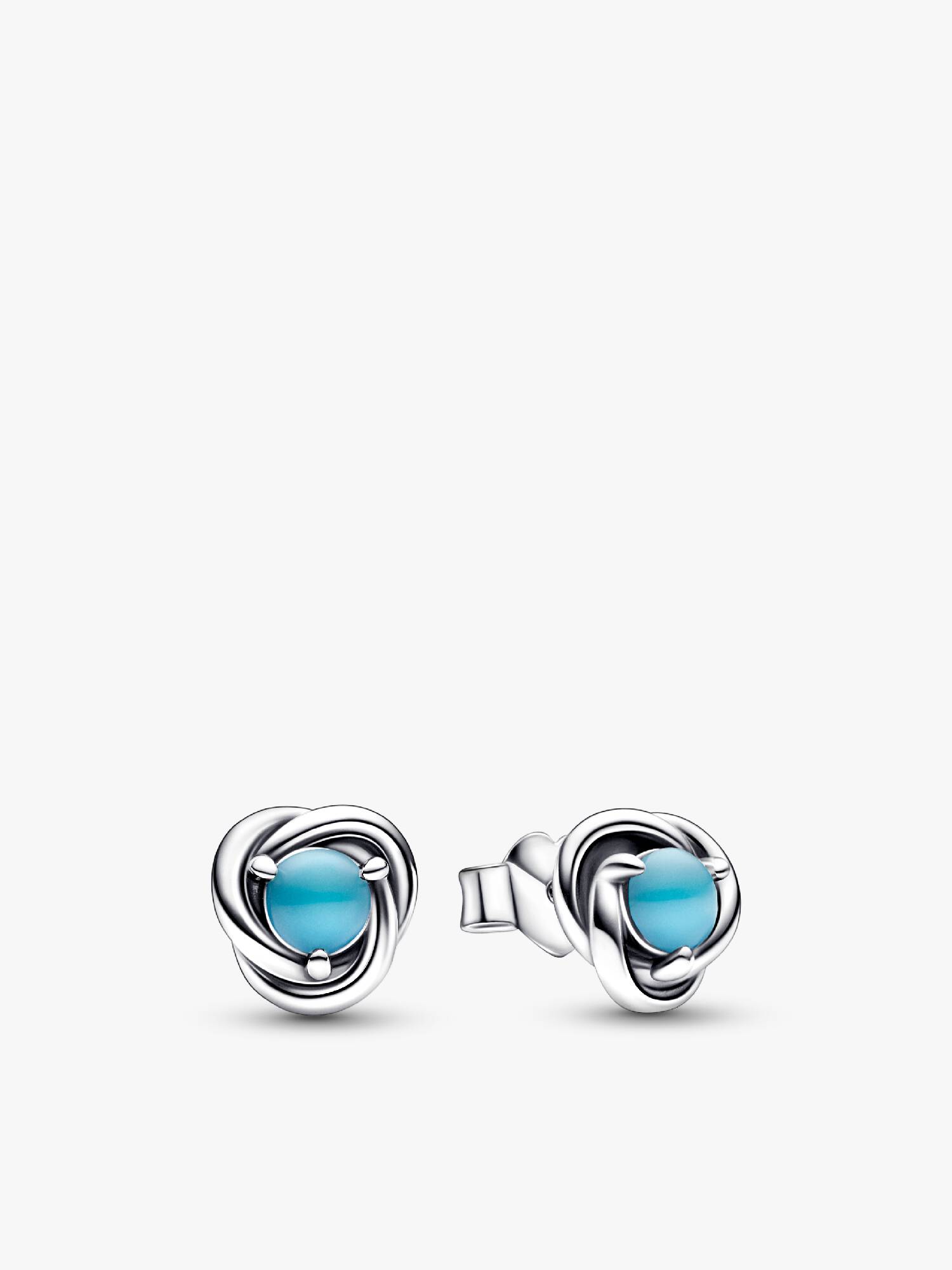 Clous d’oreilles Cercle éternel bleu turquoise de décembre