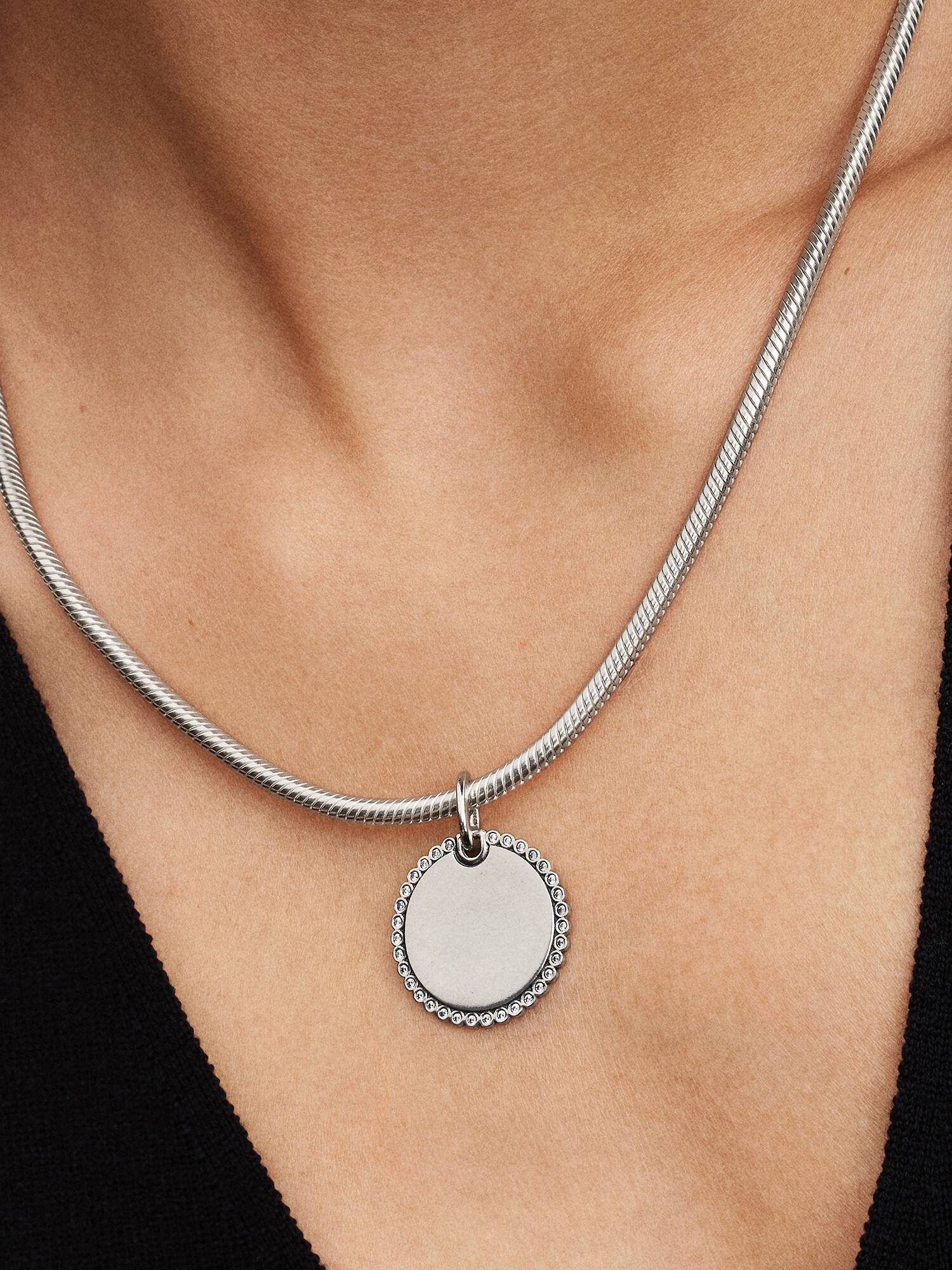 Pendentif étiquette ronde à graver