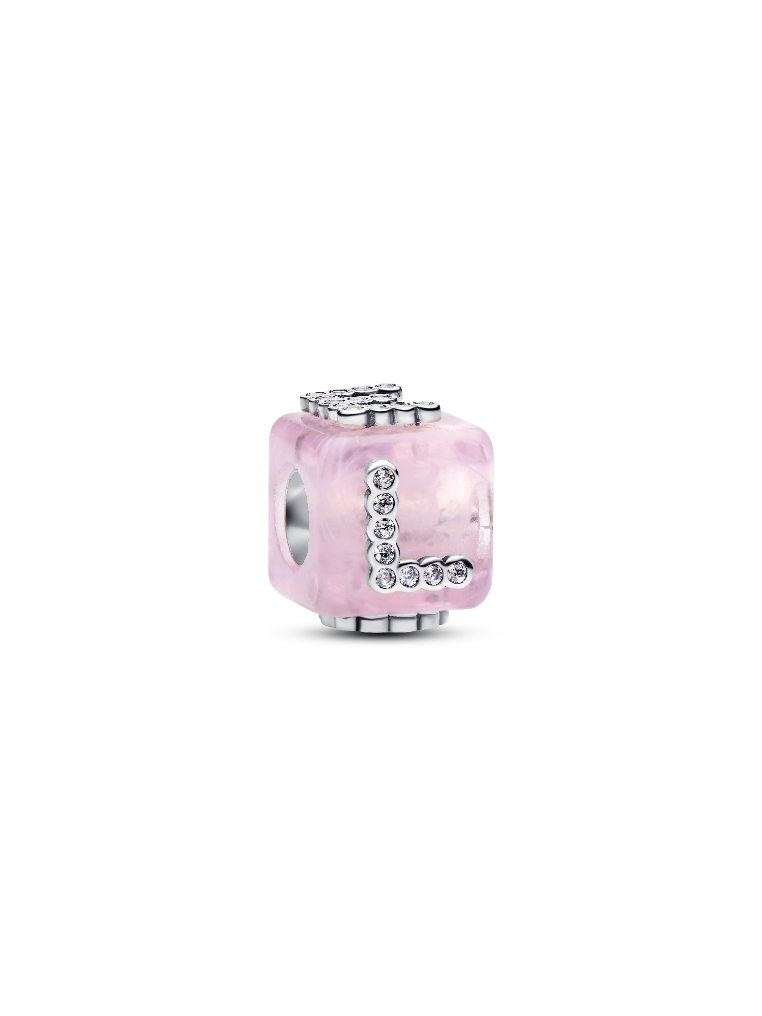Charm Cube d’amour en verre de Murano rose