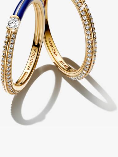 Ensemble de bagues doubles Pandora ME bleu