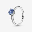 FINAL SALE - Blue Sparkling Crown Solitaire Ring