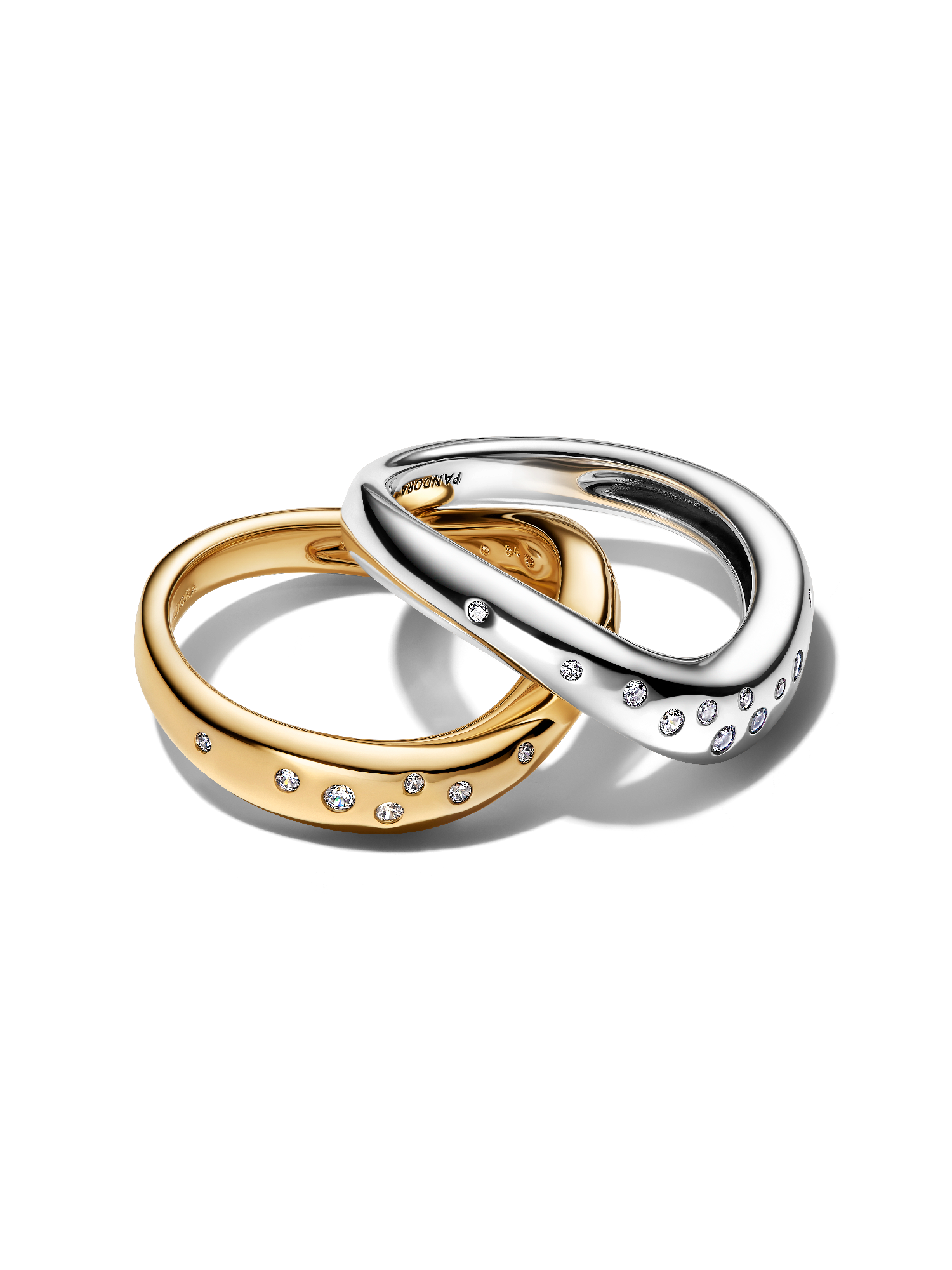 Organically Shaped Two-Tone Stacking Rings