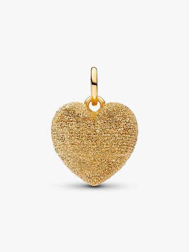 Charm-pendentif Cœur bombé texturé
