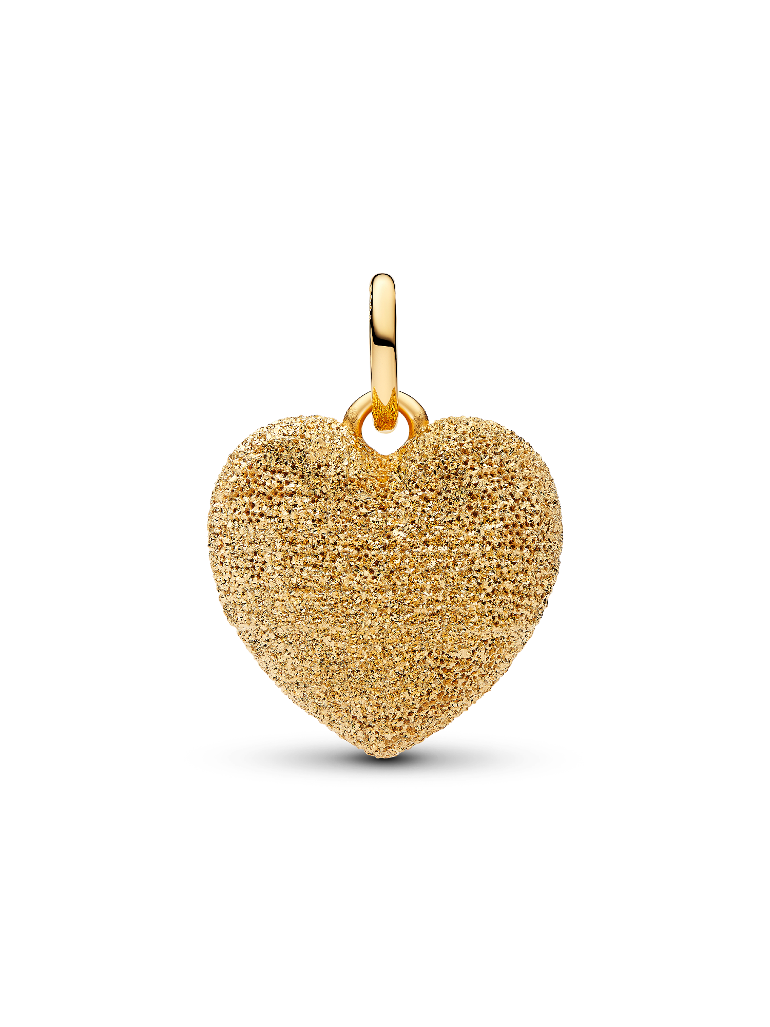 Textured Puffy Heart Dangle Charm