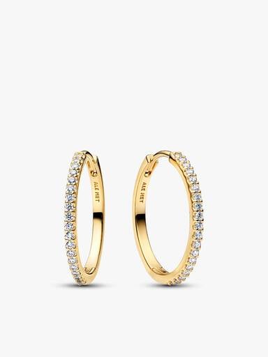 Sparkling Gold-Plated Hoop Earring Stack