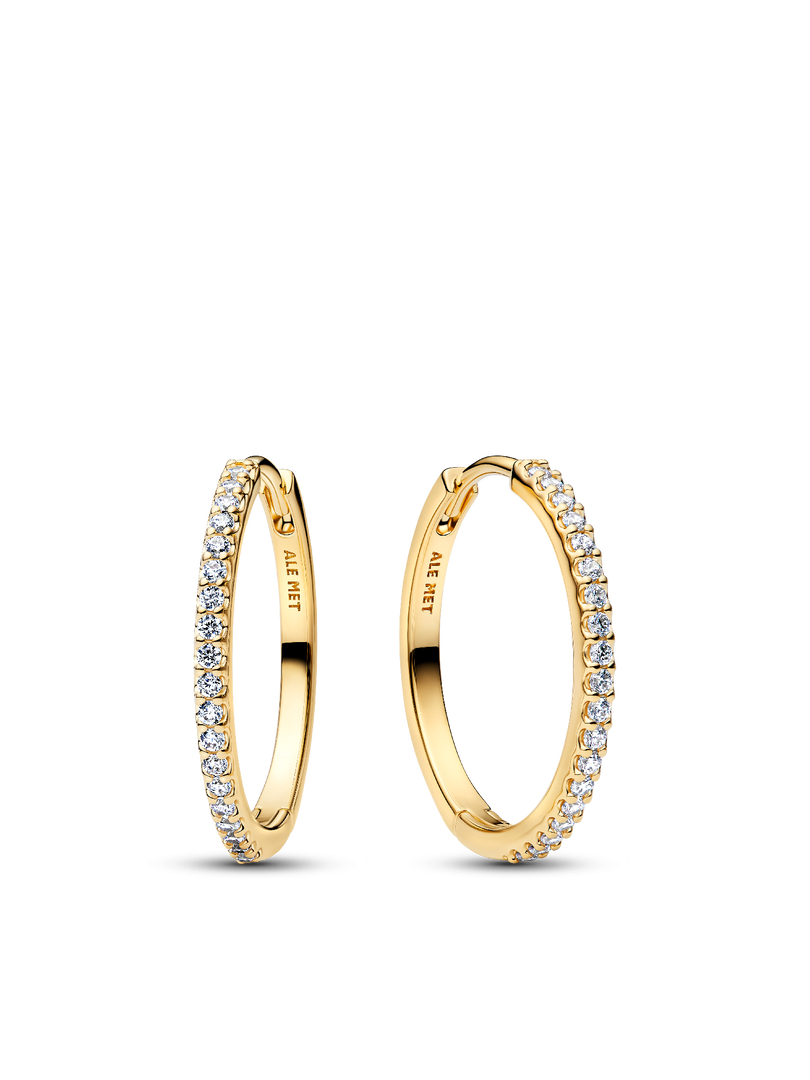 Sparkling Gold-Plated Hoop Earring Stack