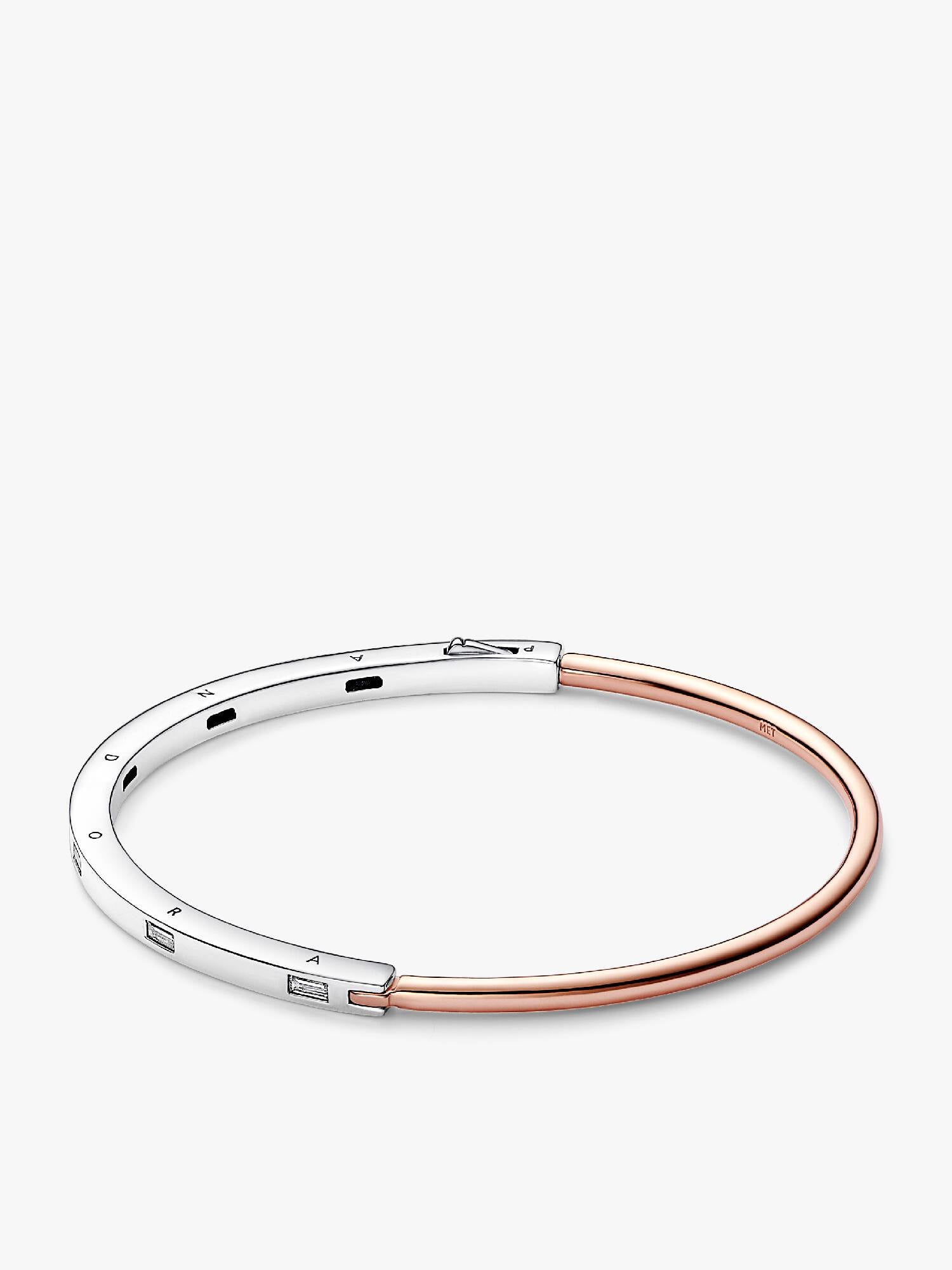 FINAL SALE - Pandora Signature Two-tone I-D Pavé Bangle