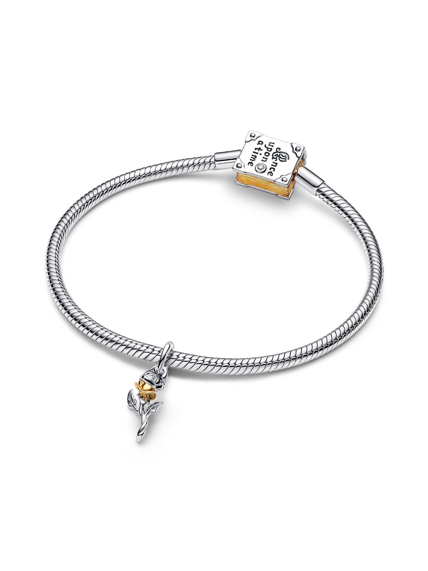 Disney Belle Enchanted Rose Lab-grown Diamond Dangle Charm