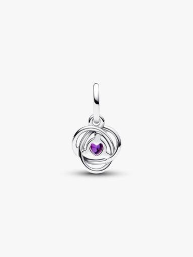 VENTE FINALE - Charm-pendentif Cercle éternel mauve de février