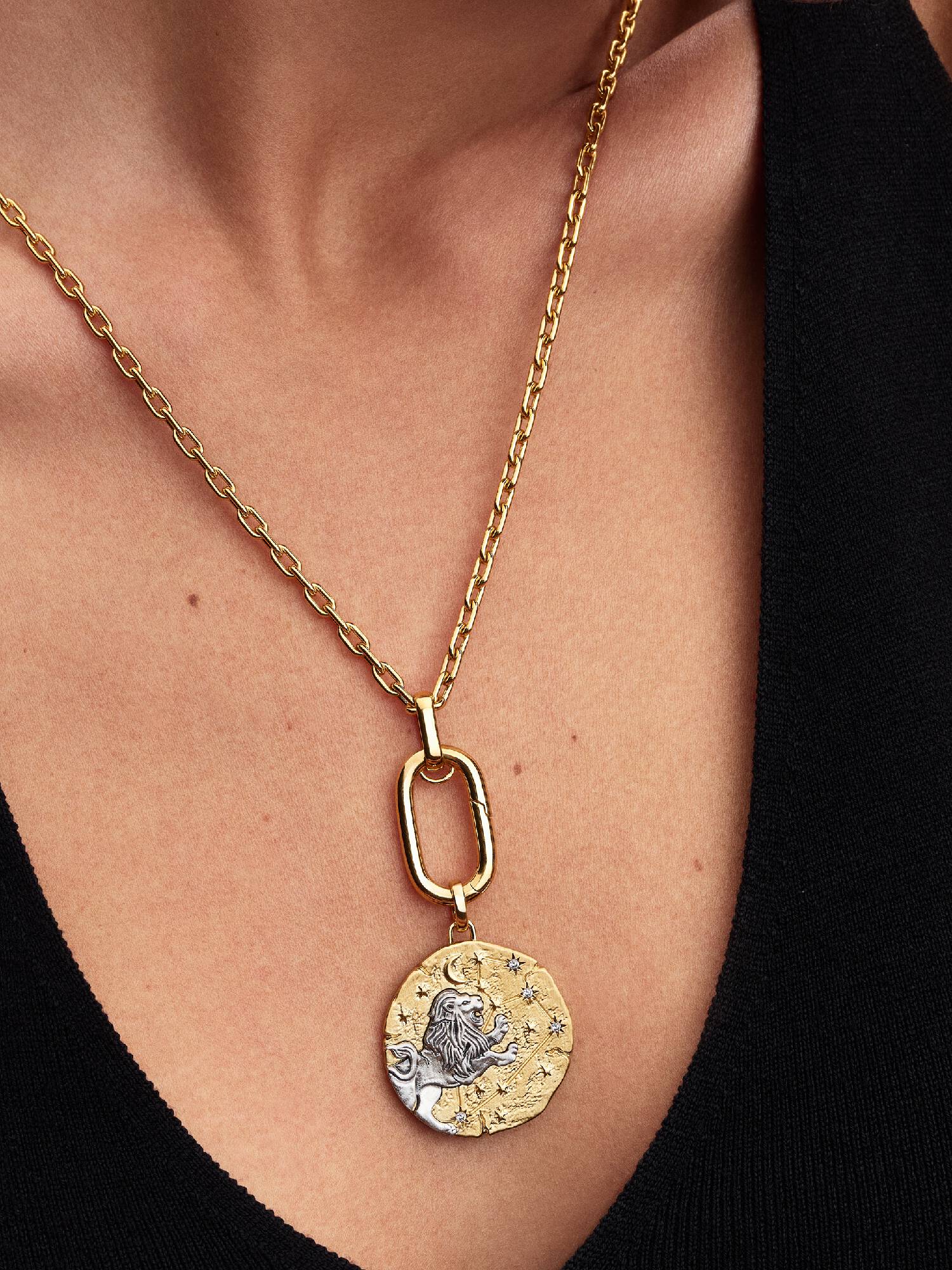 Leo Zodiac Oversized Medallion Charm