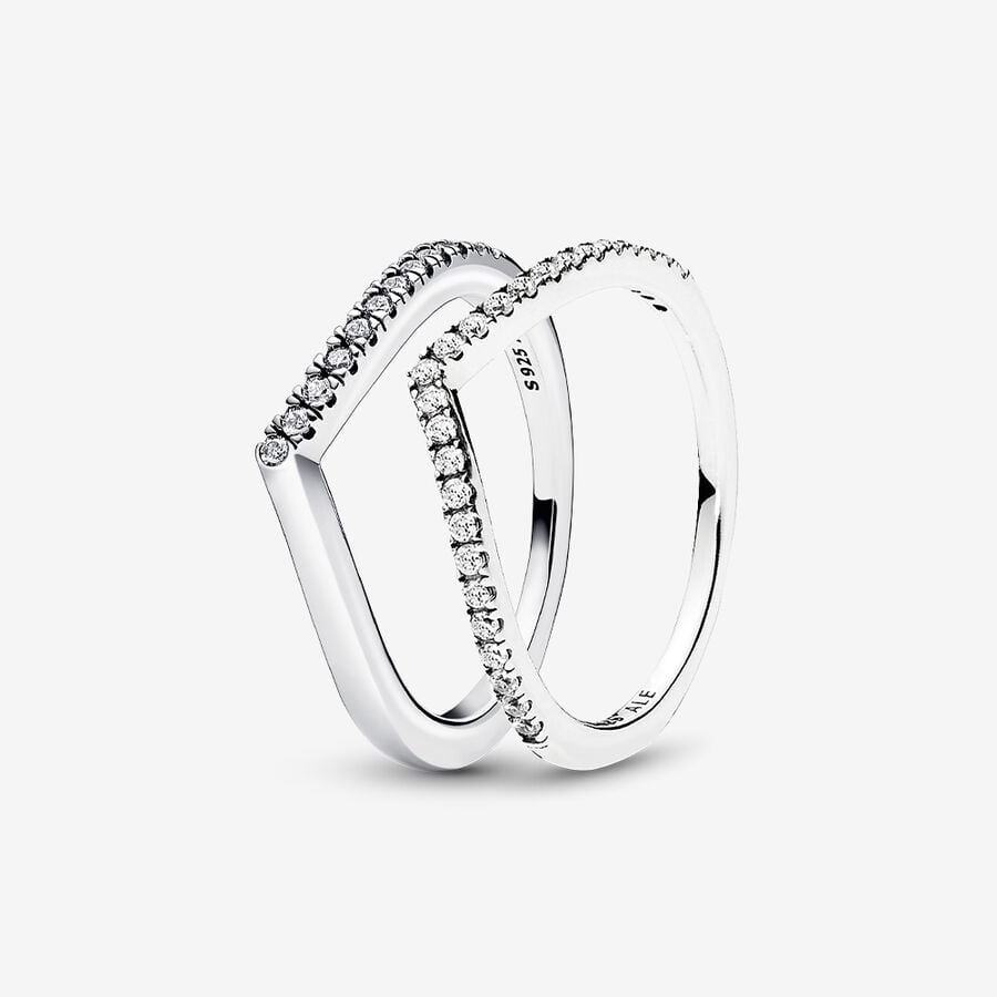 Shimmering Wishbone Ring Set image number 0