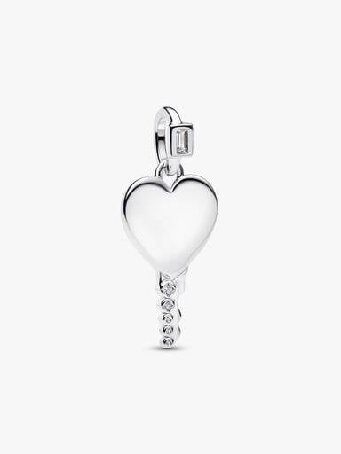 Pendentif Clé en forme de cœur gravable