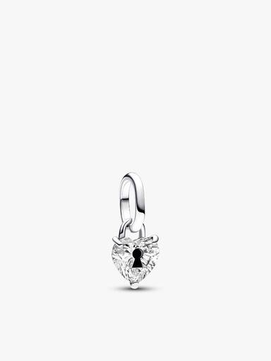Mini Keyhole Heart Single Dangle Charm Earring