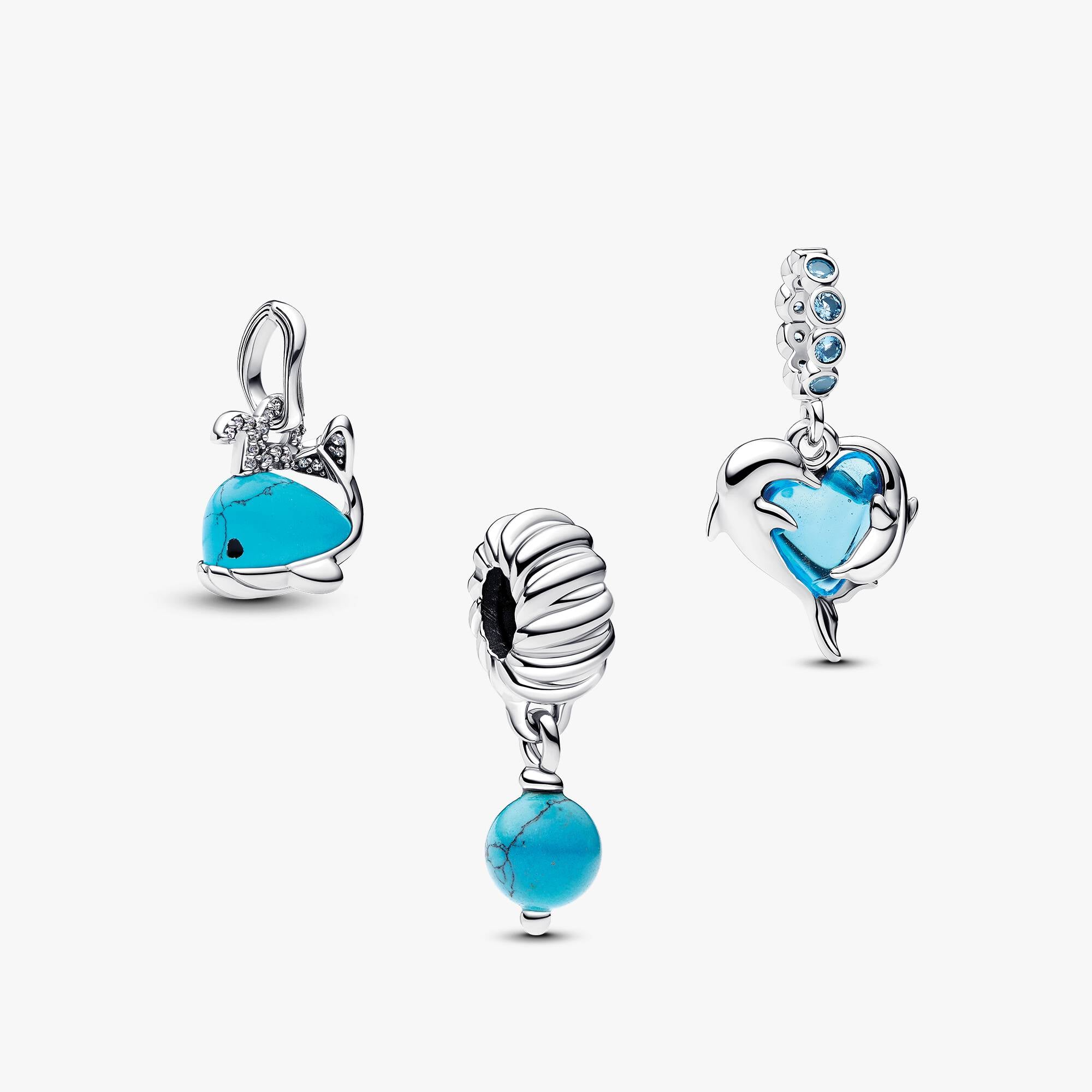 Trio de charms Aqua-marine
