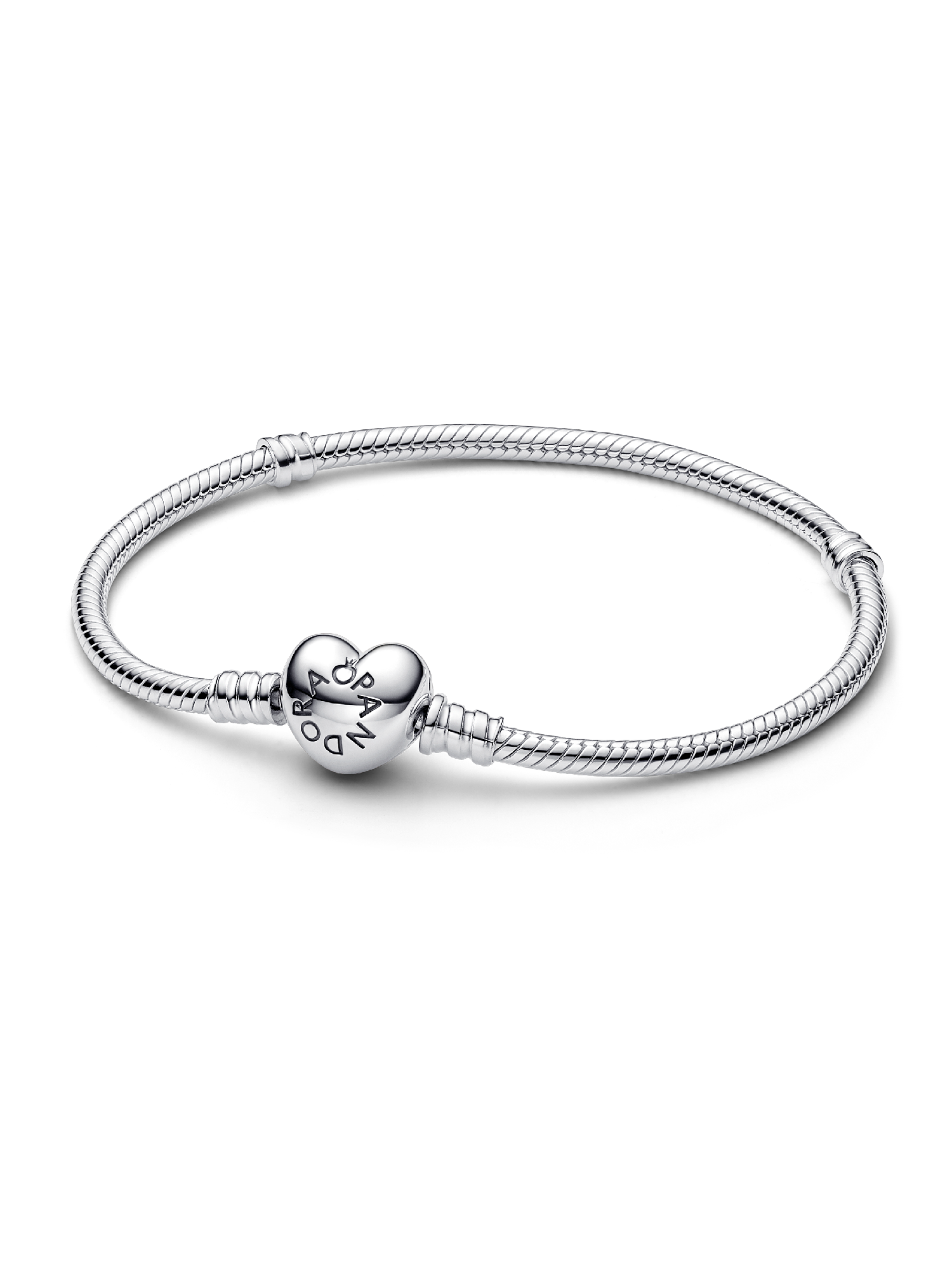 Pandora Moments Heart Clasp Snake Chain Bracelet | Sterling silver