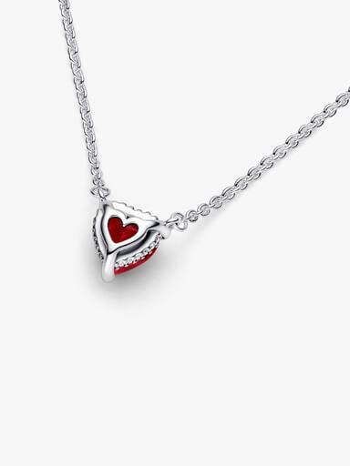 Collier à pendentif halo cœur et scintillant