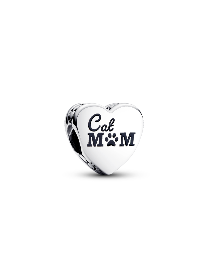 Engravable Cat Mom Heart Charm