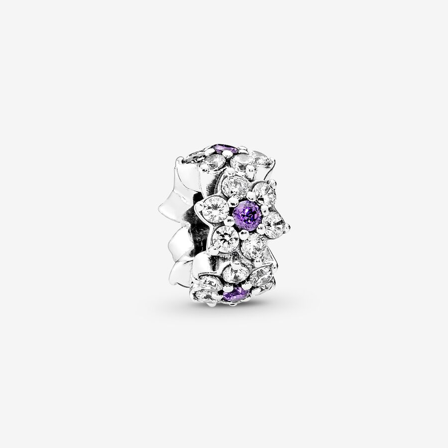 FINAL SALE - Forget Me Not, Purple & Clear CZ image number 0
