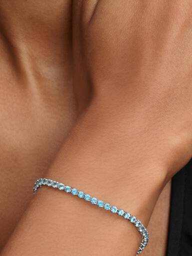 Bracelet tennis bleu pâle scintillant