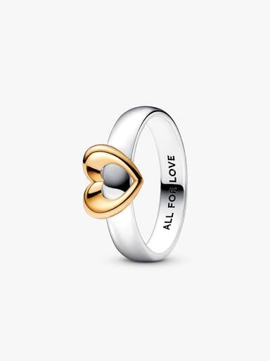 VENTE FINALE - Bague à cœur coulissant radieux deux-tons
