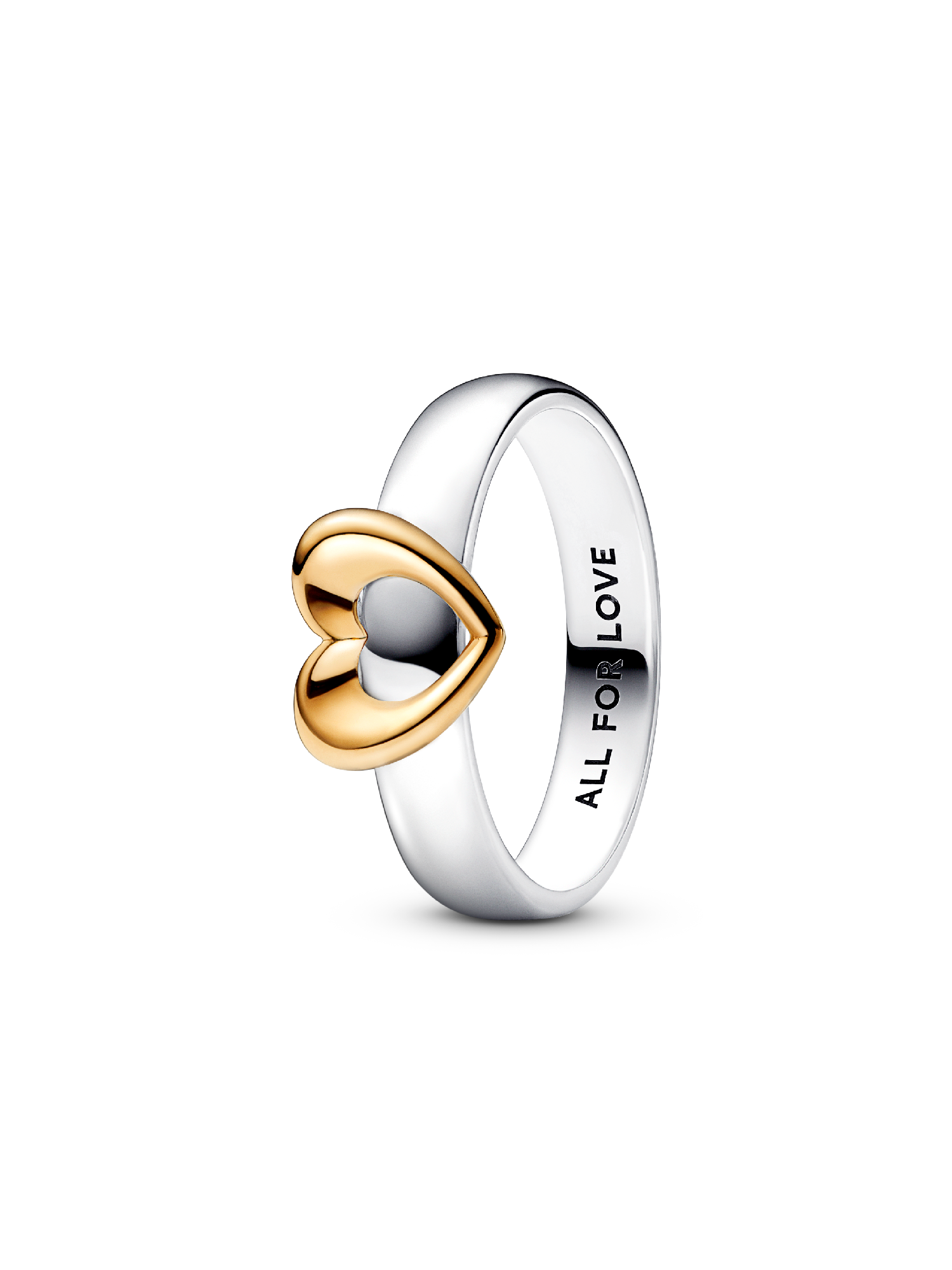 Radiant Two-tone Sliding Heart Ring